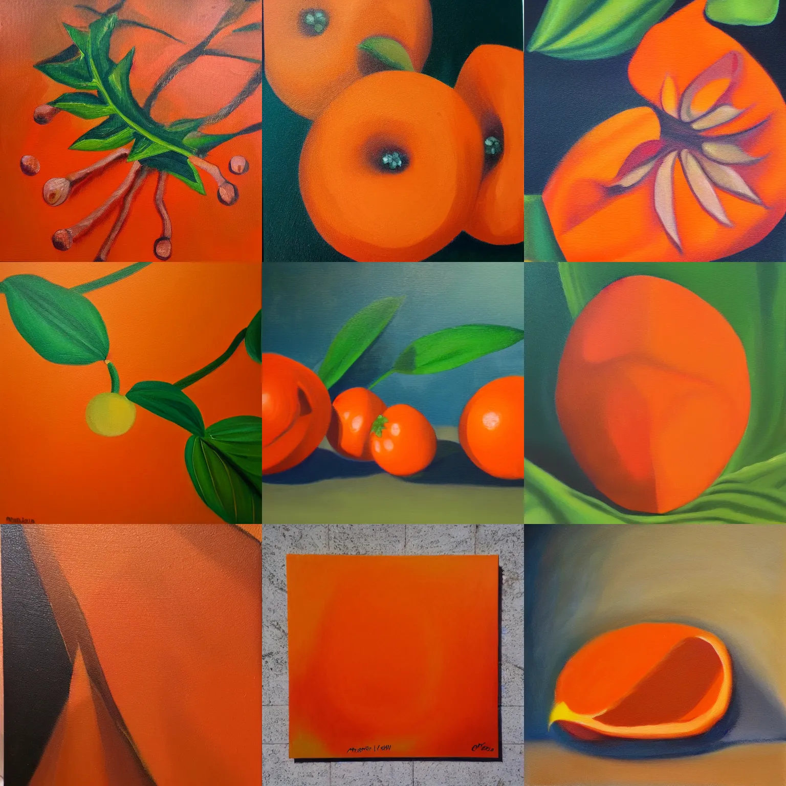 Prompt: color naranja, oil painting