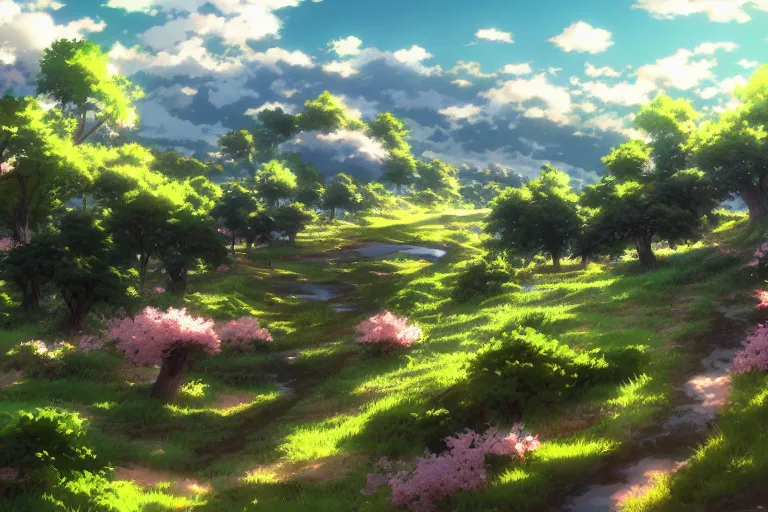 Japanese countryside in anime style by an unknown artist. | Anime scenery,  Scenery wallpaper, Anime scenery wallpaper