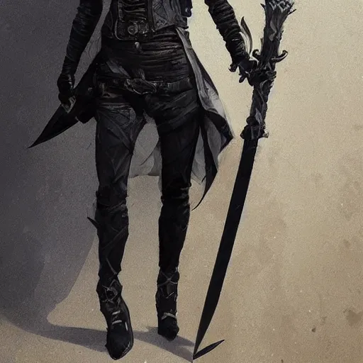 Image similar to reflective black-scaled thin DnD lizardborn wearing a biker jacket and holding a scimitar, DnD Character, Oil Painting, Greg Rutkowski, beautiful portrait, trending on artstation, character, smug