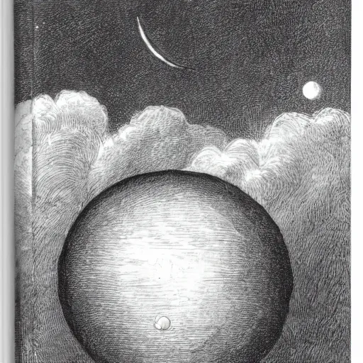 Image similar to dan morris celestial smiling moon talking portrait, side view, surrounded by clouds, illustrated by peggy fortnum and beatrix potter and sir john tenniel