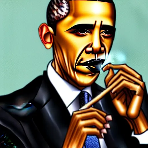 Prompt: obama smoking a blunt
