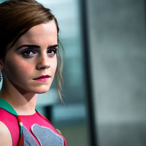 Prompt: Emma Watson in Kung Fury, XF IQ4, 150MP, 50mm, F1.4, ISO 200, 1/160s, natural light