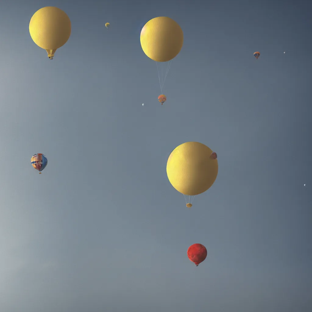 Prompt: ballon flying on moon, artstation