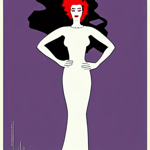 Image similar to supermodel jennifer lawrence as the bride of frankenstein, patrick nagel, relistic, fashion pohotography