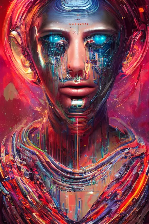 Prompt: portrait of computer & circuits, melting, egyptian godess, 8 k, by tristan eaton, stanley artgermm, tom bagshaw, greg rutkowski, carne griffiths, ayami kojima, beksinski, giger, trending on deviantart, face enhance, hyper detailed, minimalist, cybernetic, android, blade runner, full of colour, super detailed