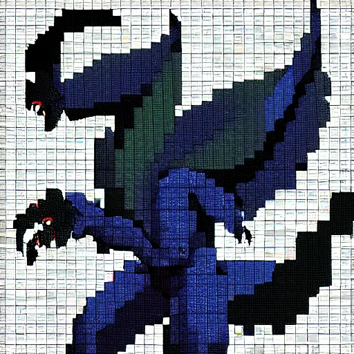 Image similar to Bahamut in a pixel art style