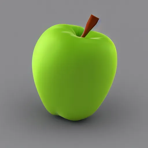 Prompt: apple as a low - poly 3 d model, 3 d render, closeup