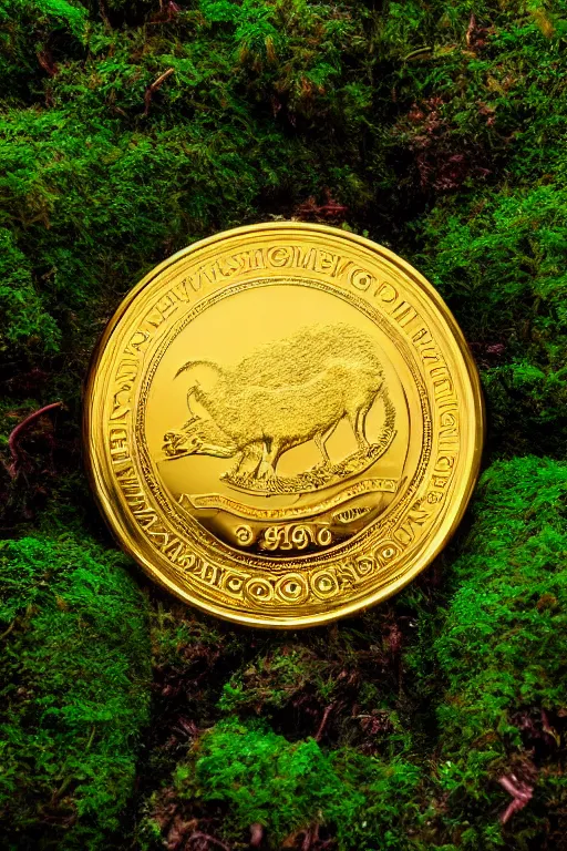 Prompt: SA magical gold coin on a bed of moss, dramatic lighting, cinematic, establishing shot, extremely high detail, foto realistic, cinematic lighting, post processed, concept art, high details, cinematic, 8k resolution, beautiful detailed, photorealistic, digital painting, artstation, concept art, smooth, sharp focus, artstation trending, octane render, unreal engine