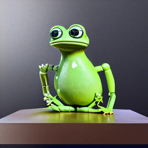 Prompt: a realistic detailed photo of a pepe the frog who is an attractive who is half robot and half frog, who is a frog android, actor liam hemsworth, shiny skin, posing like a statue, blank stare, in a lab, on display, showing off his muscles