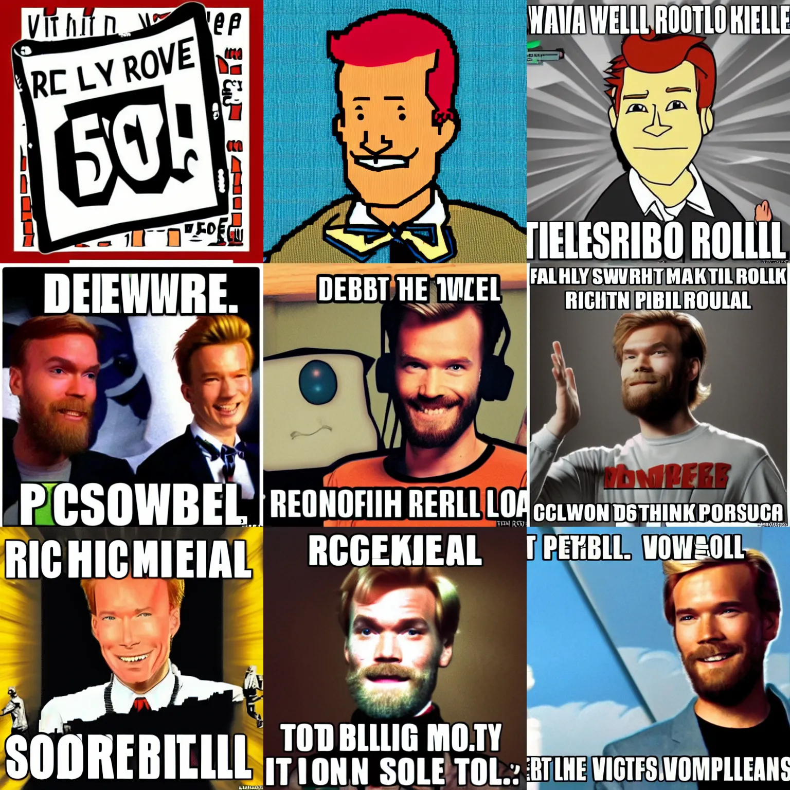 Prompt: pewdiepie rick roll