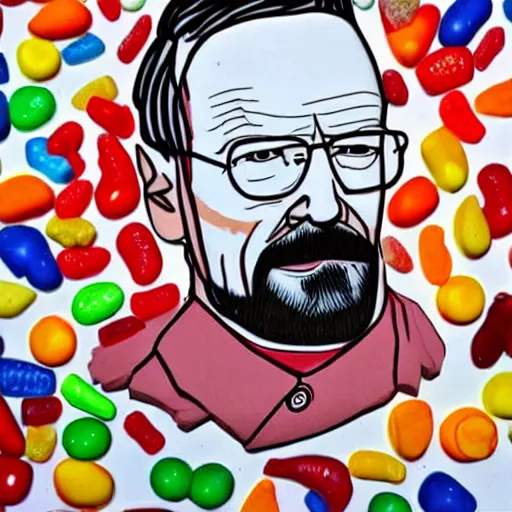 Image similar to walter white made of candy