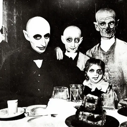 Prompt: count orlok birthday celebration at a mexican restaurant