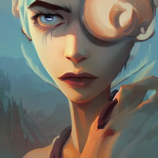 Image similar to face icon stylized minimalist magic : the gathering, loftis, cory behance hd by jesper ejsing, by rhads, makoto shinkai and lois van baarle, ilya kuvshinov, rossdraws global illumination