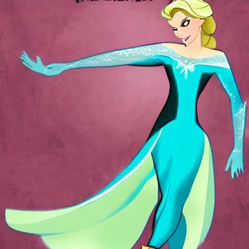 Prompt: Elsa as a superhero