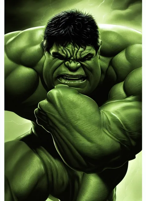 Image similar to the hulk, illustration portrait by mark brooks, detailed, soft lighting