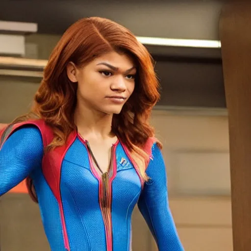 Prompt: Zendaya cosplaying as Mary Jane from Amazing Spiderman 601