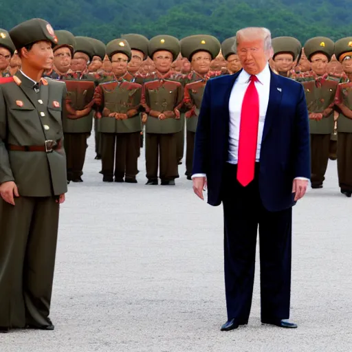 Image similar to Donald Trump standing in Pyongyang North Korea