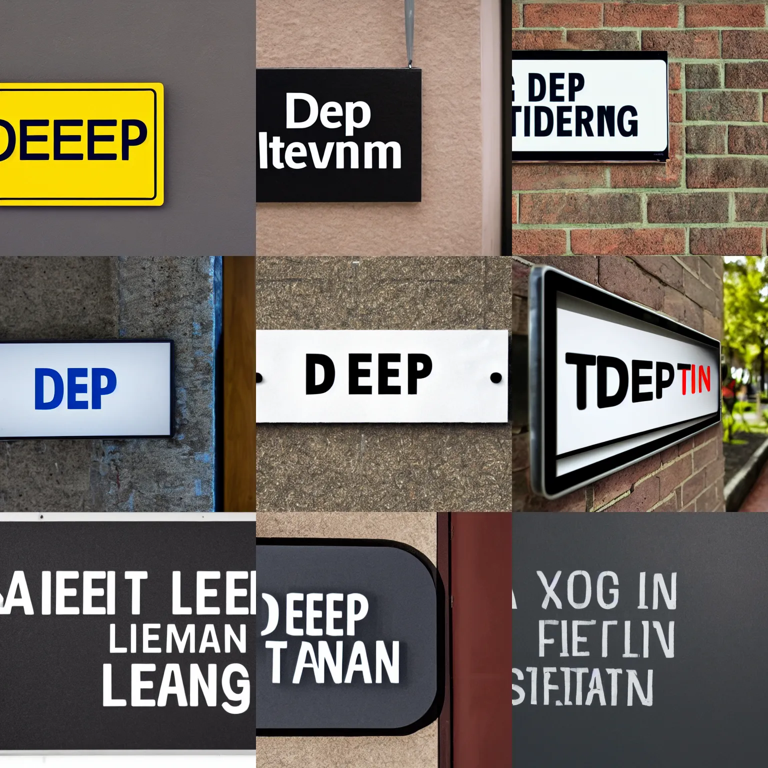 Prompt: a sign with the text Deep Learning on it