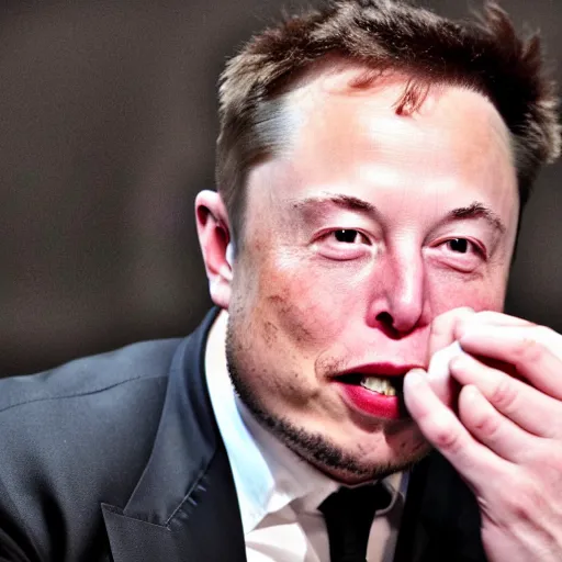 Image similar to Elon musk eating crayons