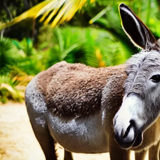 Image similar to donkey on a sunbed, tropical vacation