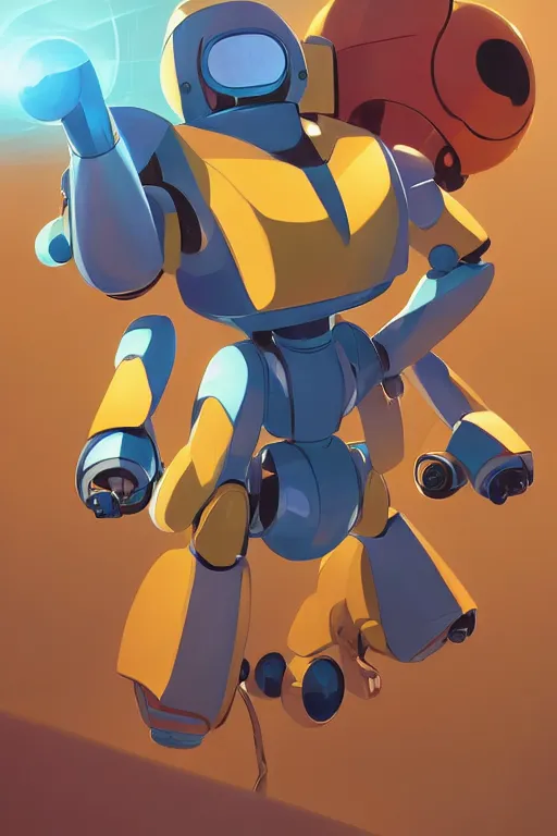 Image similar to metabots medabots medarotto medarot robot minimalist comics, behance hd by jesper ejsing, by rhads, makoto shinkai and lois van baarle, ilya kuvshinov, rossdraws global illumination ray tracing hdr radiating a glowing aura