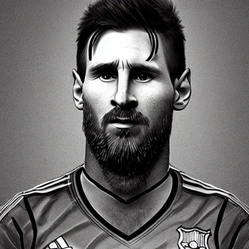 Image similar to Messi as a Viking, detailed digital art, trending on Artstation