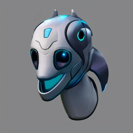 Prompt: robotic dolphin headshot profile picture, commission on furaffinity, unreal engine