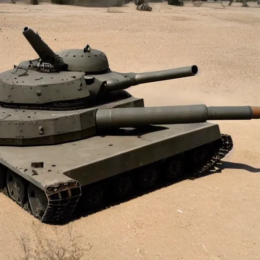 Image similar to armored tank mounted with AGM-88 missiles