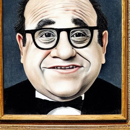 Prompt: danny devito, presidential portrait, 1 8 9 2