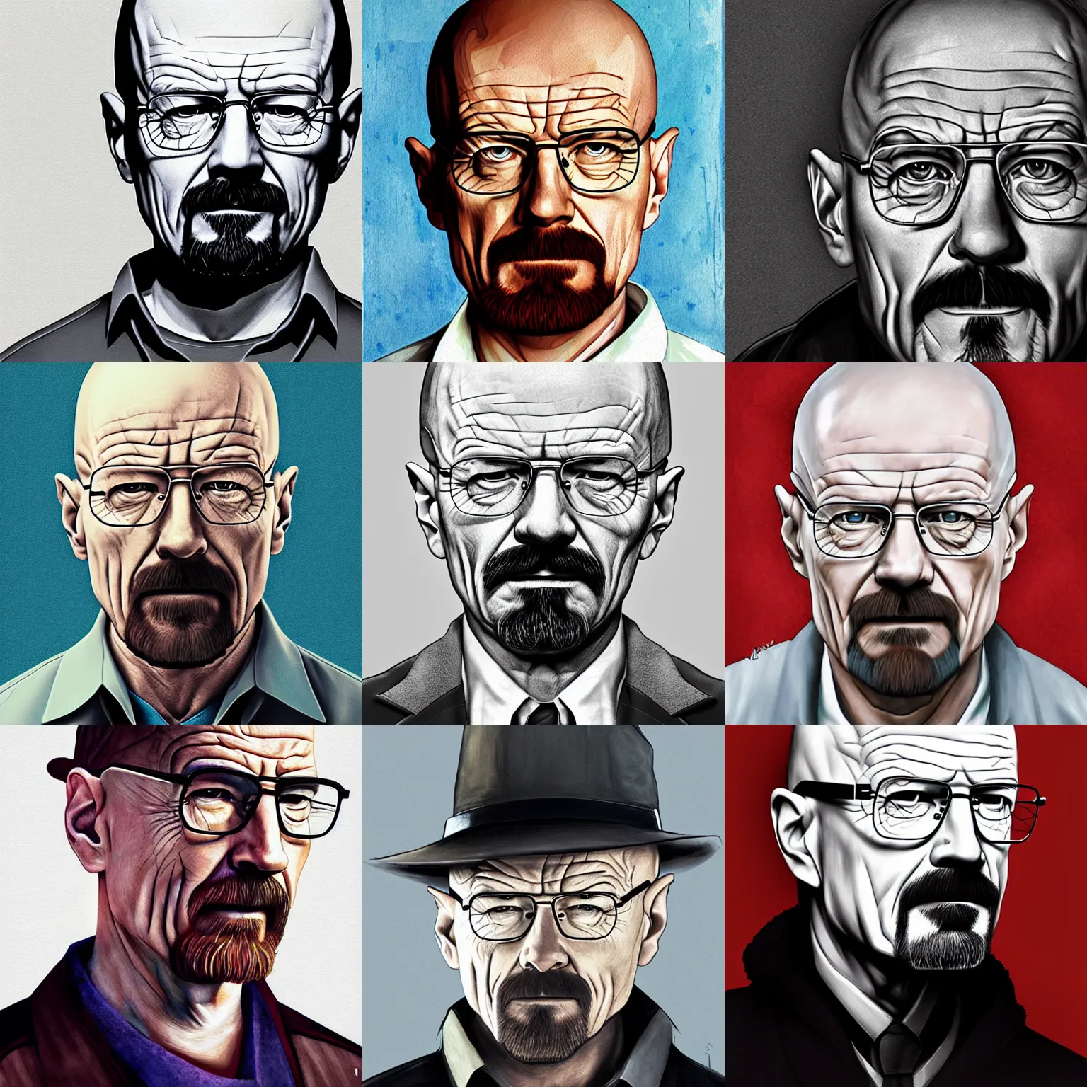 Prompt: walter white portrait by seung eun kim