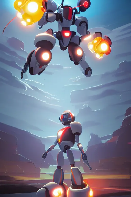 Image similar to metabots medabots medarotto medarot robot minimalist comics, behance hd by jesper ejsing, by rhads, makoto shinkai and lois van baarle, ilya kuvshinov, rossdraws global illumination ray tracing hdr radiating a glowing aura