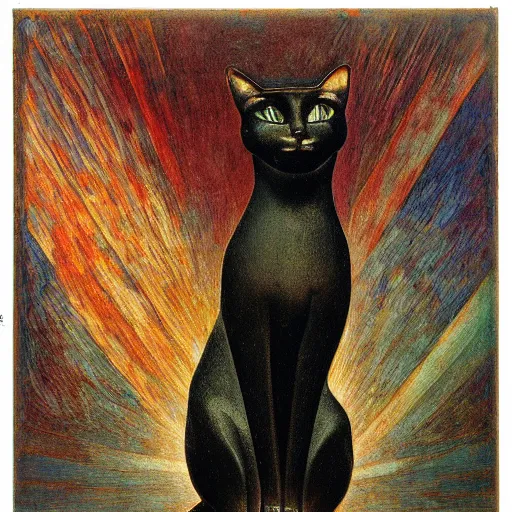 Prompt: cloisonne cat figurine, by annie swynnerton and diego rivera and nicholas roerich and jean delville, symbolist, dramatic lighting, god rays, art brut, rich colors, smooth, sharp focus, extremely detailed, adolf wolfli and ( donato giancola and bilibin )