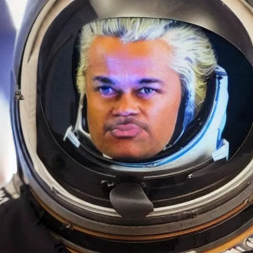 Image similar to african geert wilders as astronaut