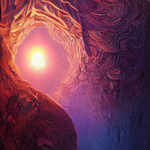 Image similar to light refraction, crystals astral space in the style of Michael Whelan and Gustave Dore. Hyper-detailed photorealism, powerful imagery, psychedelic overtones, 3D cinematic lighting, artstation concept art