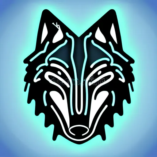 Image similar to neon wolf logo , minimalist , vector illustration