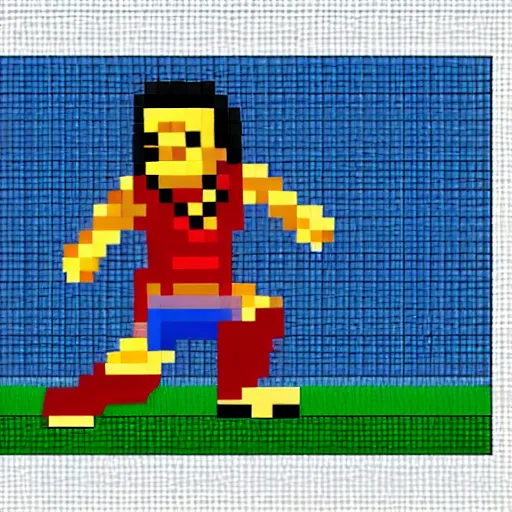 Image similar to xavi hernandez as pixel art