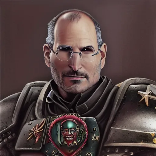 Prompt: Warhammer 40k Steve Jobs, photorealistic