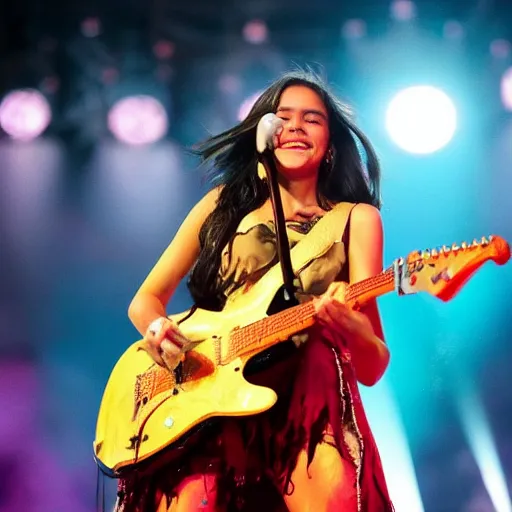 Image similar to olivia rodrigo performing at rock in rio