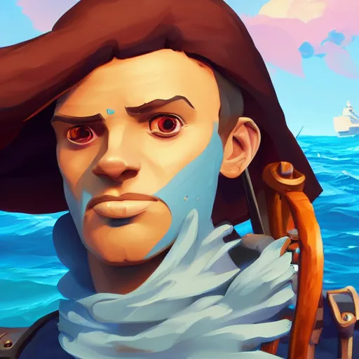 Image similar to painting jack the pirate on sea of thieves game avatar hero mermaid smooth face median photoshop filter cutout vector behance hd by jesper ejsing, by rhads, makoto shinkai and lois van baarle, ilya kuvshinov, rossdraws, illustration, art by ilya kuvshinov and gustav klimt