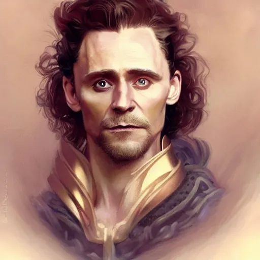 Prompt: a man wearing a doublet, tom hiddleston, painted fantasy character portrait, highly detailed, digital painting, artstation, concept art, sharp focus, illustration, art by artgerm and greg rutkowski and alphonse mucha