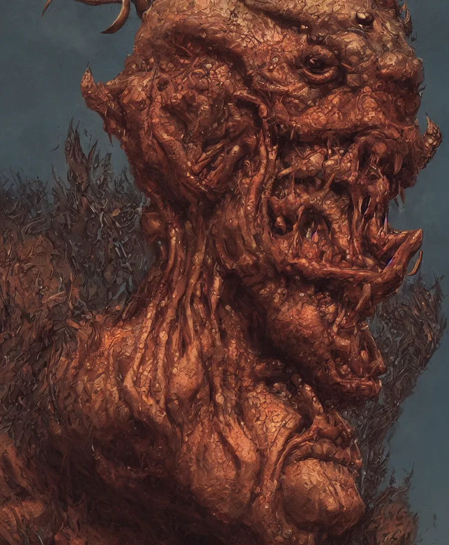 Prompt: portrait close up devil, judgement day, illustrated by Simon Stålenhag and Gaston Bussiere, intricate, ultra detailed, photorealistic, trending on artstation