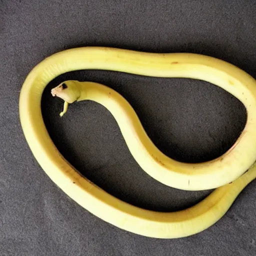 Prompt: a really long banana snake