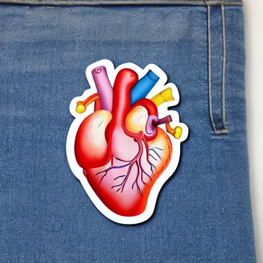 Prompt: cute human heart anatomy sticker