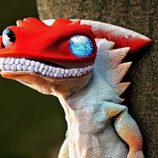 Image similar to national geographic photo of charmeleon, pokemon in the wild, intricate, portrait, 8 k highly professionally detailed, hdr, award winning