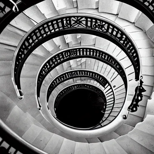 Image similar to photo of an endless spiral staircase to hell