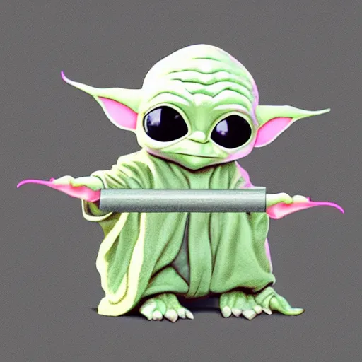 Image similar to cute isometric baby yoda