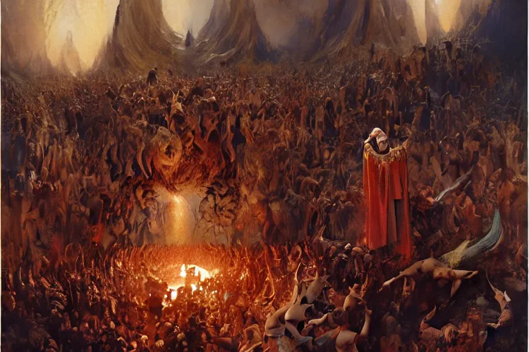 Image similar to the seventh circle of hell from dante's divine comedy. highly detailed painting by gaston bussiere, craig mullins, j. c. leyendecker 8 k