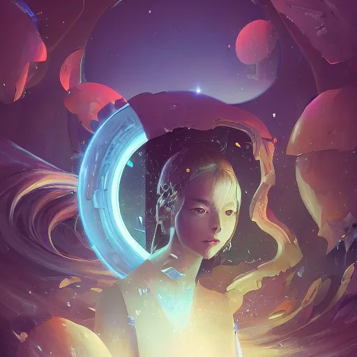 Image similar to into the mirrorverse, shattered mirrors reflecting visions of other worlds, sharp focus, art, illustrations by loish and ayanamikodon and irakli nadar and rossdraws and wlop,