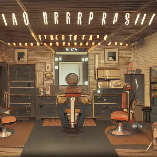 Image similar to A barbershop in Disco Elysium