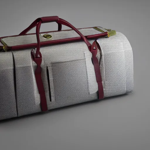 Prompt: a duffle bag full of diamond, 3D render, studio lighting